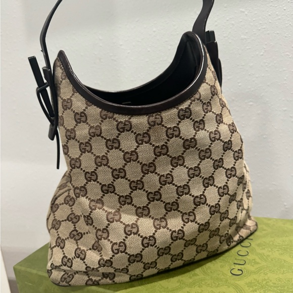 Authentic Gucci - GG Monogram Hobo Brown - Vintage Shoulder - Picture 13 of 13